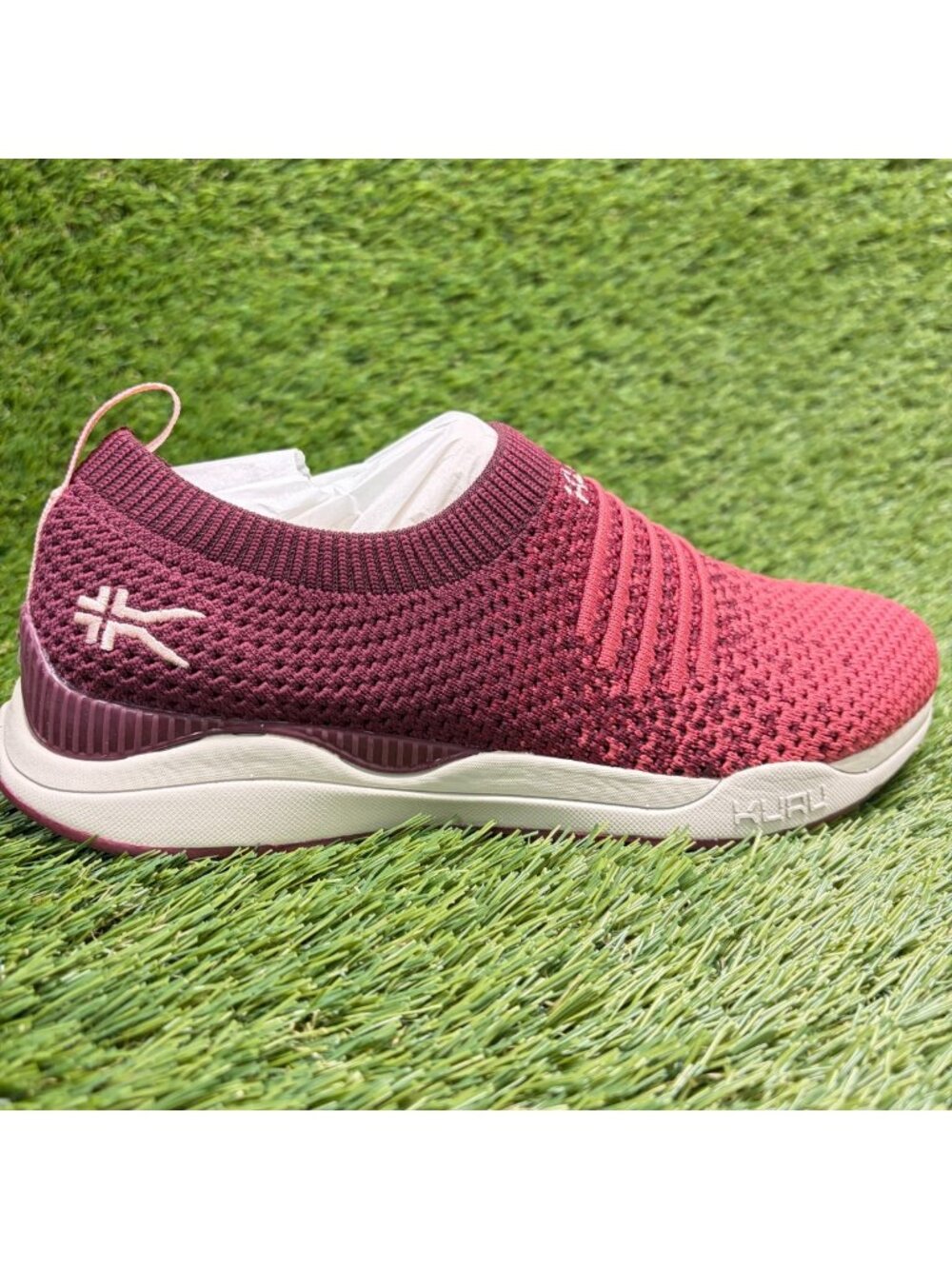 Kuru Stride Womens Size 6.5 Pink Maroon Athletic Walking Slip On Shoes Sneakers